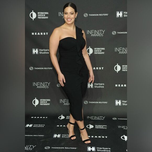 Veronica Beard Women's Size 4 Black Biba Ruffled One-Shoulder Crepe Midi Dress - Picture 2 of 11